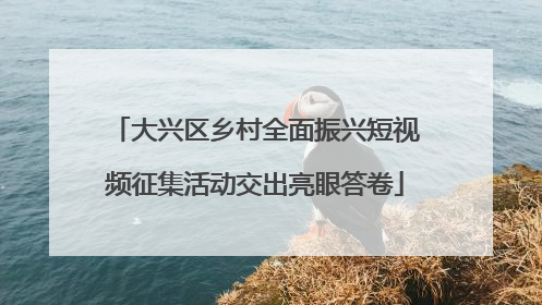 大兴区乡村全面振兴短视频征集活动交出亮眼答卷